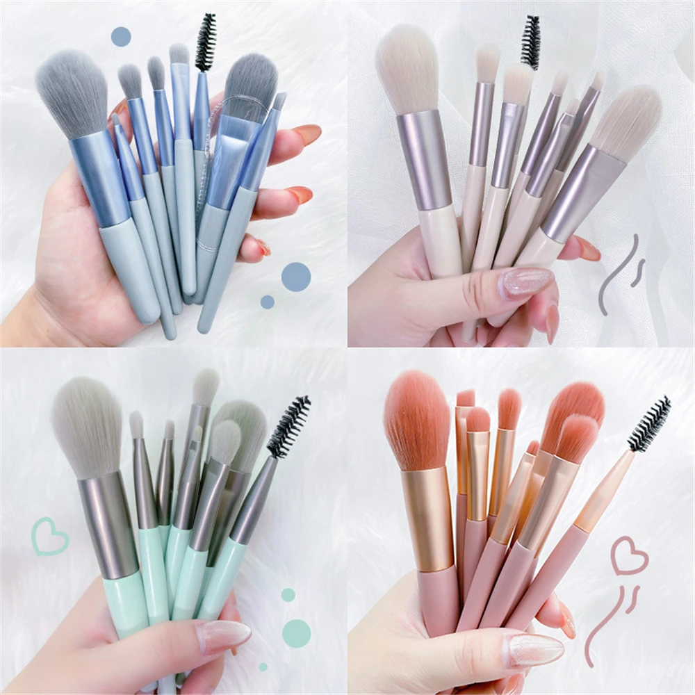 

8PCS Portable Makeup Brushes Set Face Eye Lip Eyeshadow Eyebrow Comb Eyelash Spoolies Foundation Powder Brush Tools Cosmetic