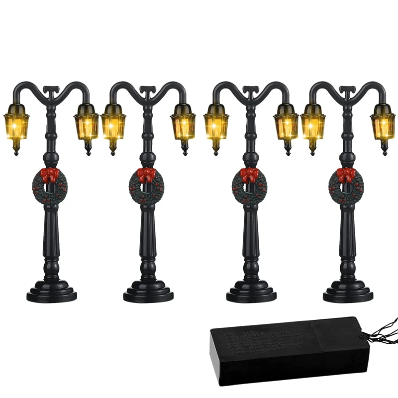 

4 шт. миниатюрный Рождественский фонарь, сказочный фонарь, поезда, миниатюрный уличный фонарь для кукольного домика, деревенские аксессуары