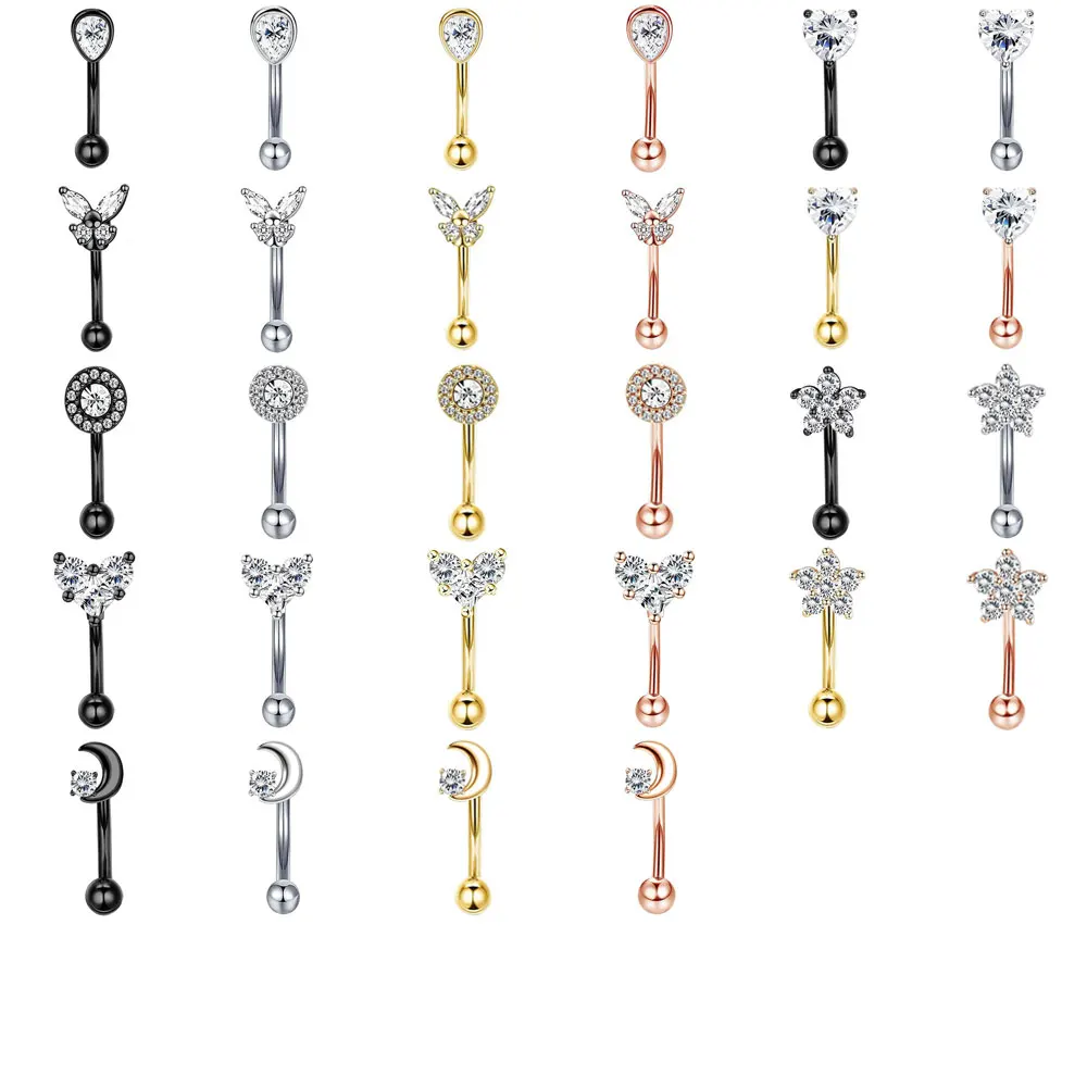 

Leosoxs 1 Pcs Stainless Steel Zircon Water Drop Ear Nail Screw Screw Ball Arc Earring Eyebrow Ring Piercing Jewelry