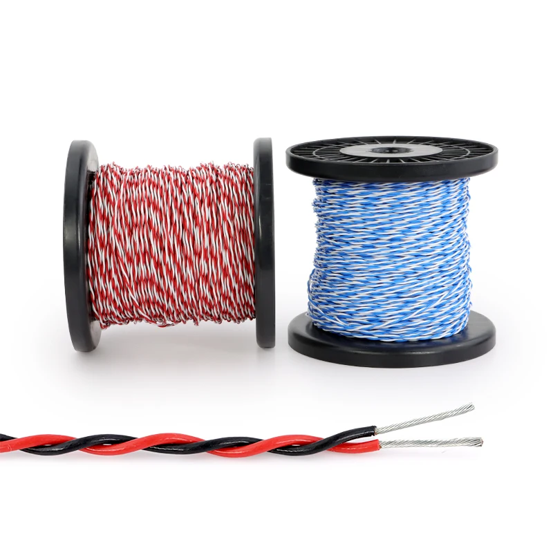 PTFE Wire 2pins Twised Pair 26/25/24/22/20/18/17/15/13AWG DIY FEP High Temperature Electronic Signal Silver Plated Copper Cable