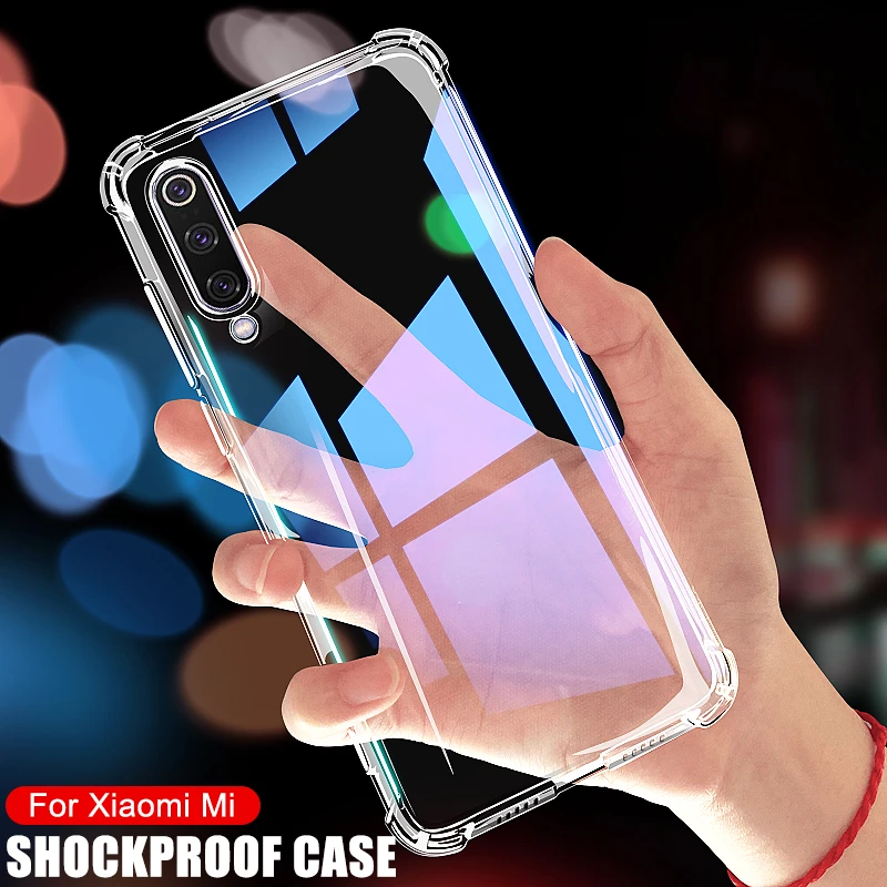 

Shockproof Silicone Phone for xiaomi Mi 9 8 A3 A2 10 11 Lite Mi 9 8 SE 9T 11X 10T Transparent Back