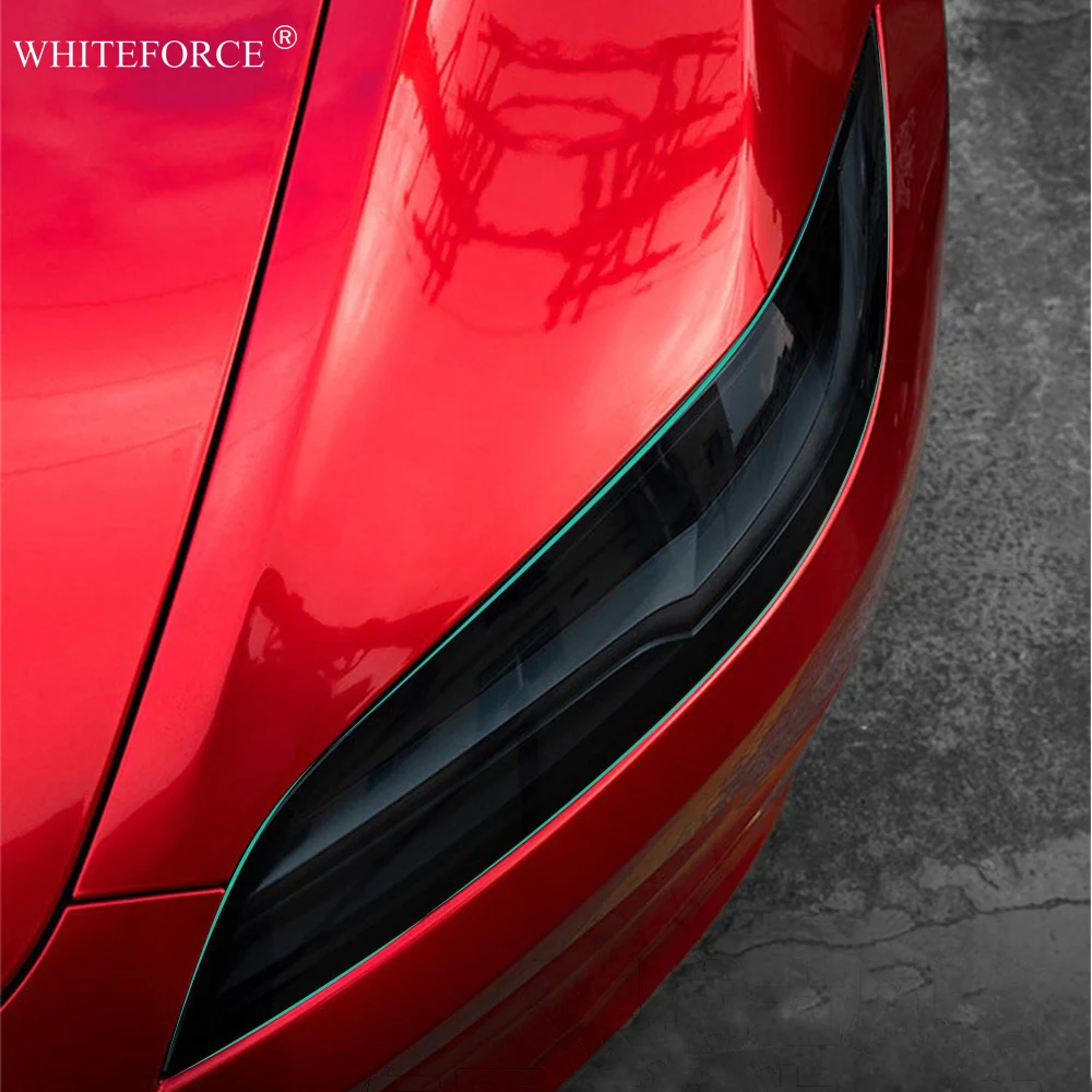 Защитная пленка для передних фар Tesla Model 3 Highland модель + налобный фонарь из ТПУ с