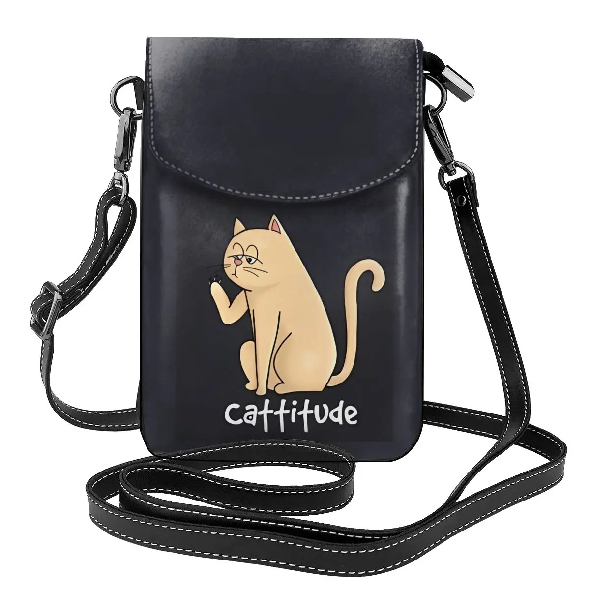 

Animal Puns Shoulder Bag Funny Cat Fashion Woman Bulk Women Bags Retro Leather Work Purse