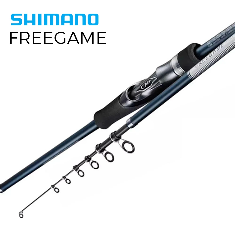 Оригинальный телескопический портативный спиннинг Shimano Freegame 2023 Удочка 2 29 м 44 59 74 9