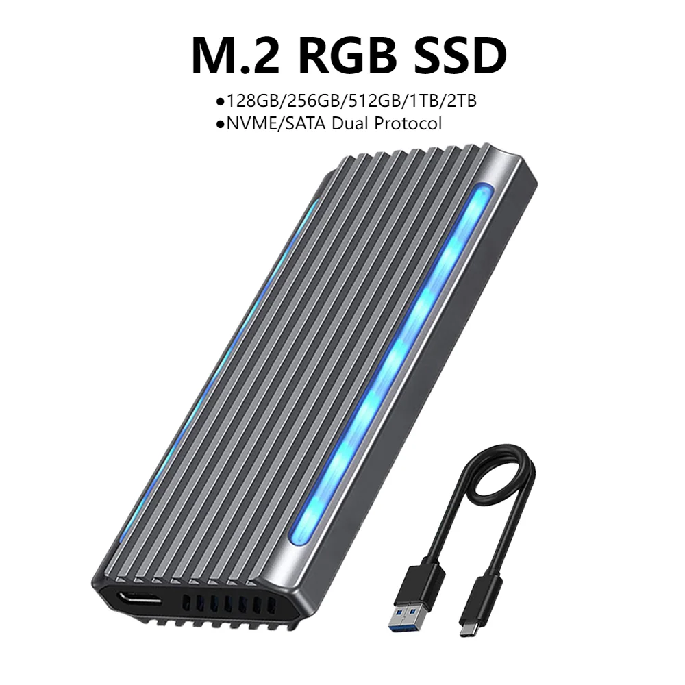 

Твердотельный накопитель M.2 RGB NVME/SATA 128 ГБ 256 ГБ 512 ГБ 1 ТБ