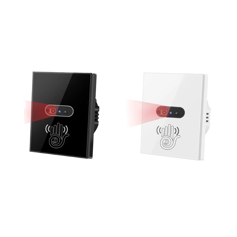 

No Neutral Wire IR Wall Light Switch Wave Infrared Sensor No Need Touch Glass Panel Electrical Power Switch EU Plug