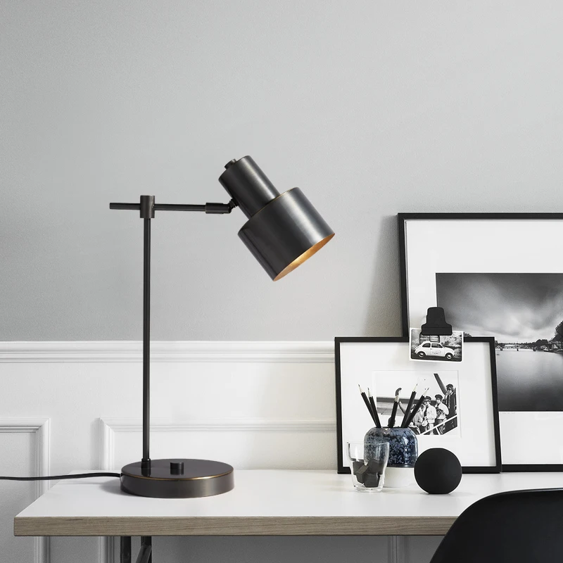 Современная медная настольная лампа BUNNY светодиодная черная латунь настольное