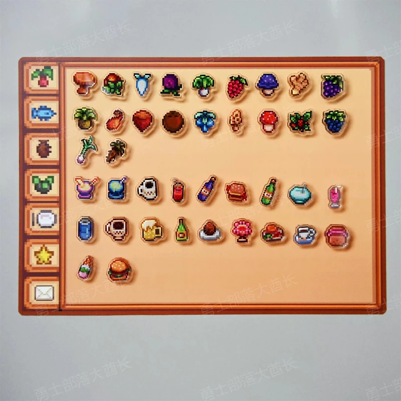 Фото Магниты на холодильник Stardew Valley 100 Pixel Food, акриловые мягкие магнитные наклейки для декора рюкзака, креативный подарок, фоновый декор №3