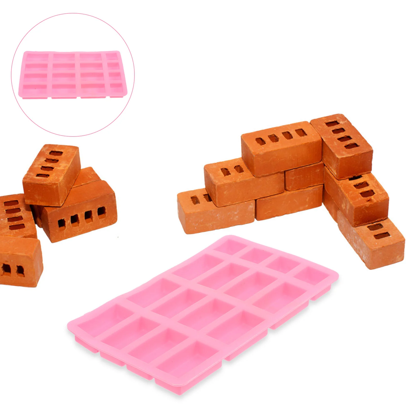 

Bricks Brick Miniature Mini Molds Sand Table Red Figurine Model Accessories Silicone Fake Micro Landscape Decoration Wall Crafts