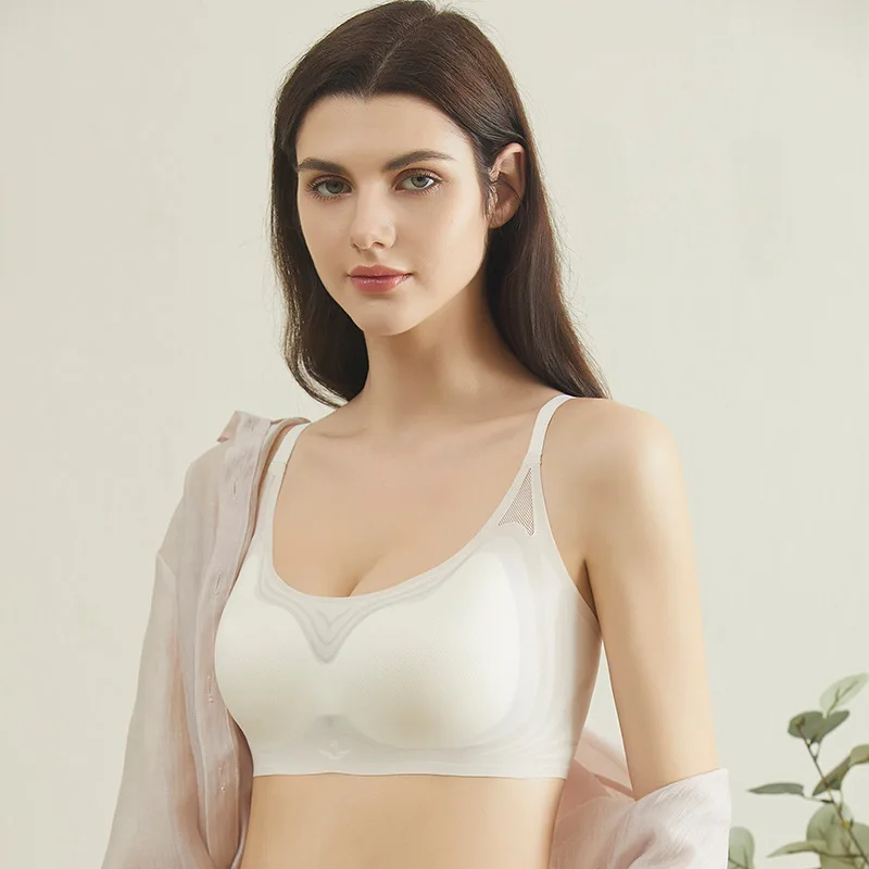 The New Summer Push Up Bra for Women Ultra Thin Sexy Female Underwear Mesh Breathable Seamless Backless Bra No Rims Top Women