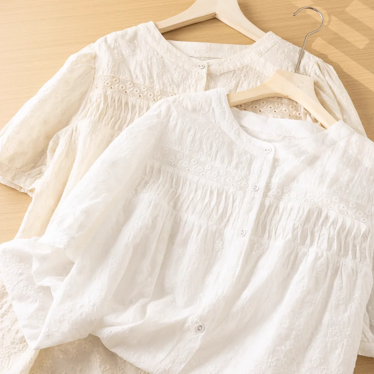 Женская винтажная блузка с вышивкой Однотонная рубашка в богемном стиле из 100%