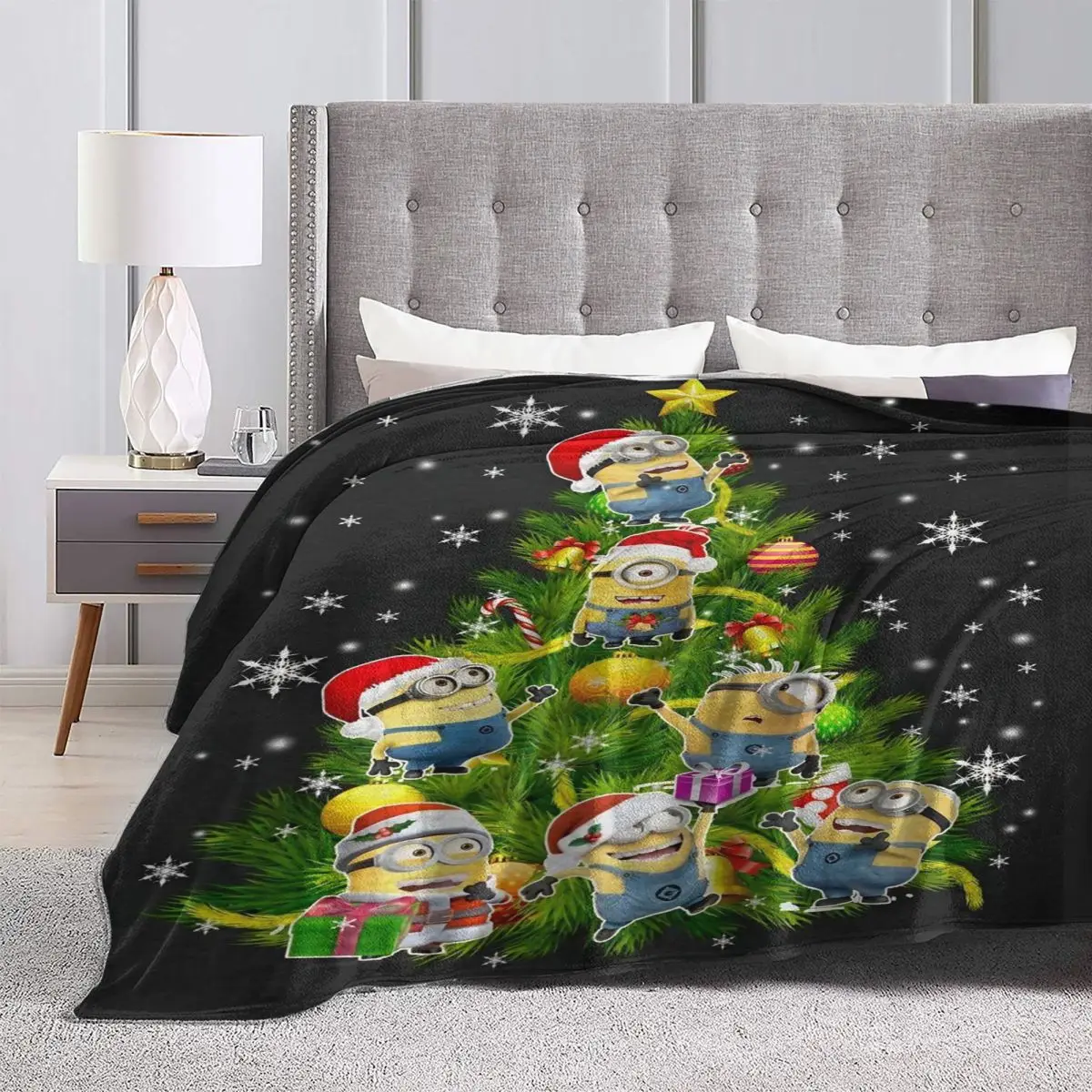 Рождественское милое одеяло с героями мультфильмов Миньоны качественное супер