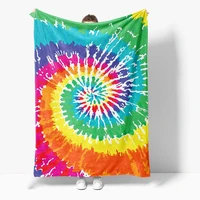 circle colorful vertigo the flannel warm soft plush onthe sofa bed blanket suitable for air conditioning blanket nap blanket