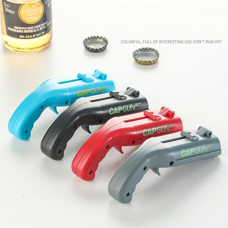 

Portable Cap Gun Beer Bottle Opener Beverage Drinking Opening Gun Cap Launcher Shooter Party Supply Bar Tool Kitchen Accessories