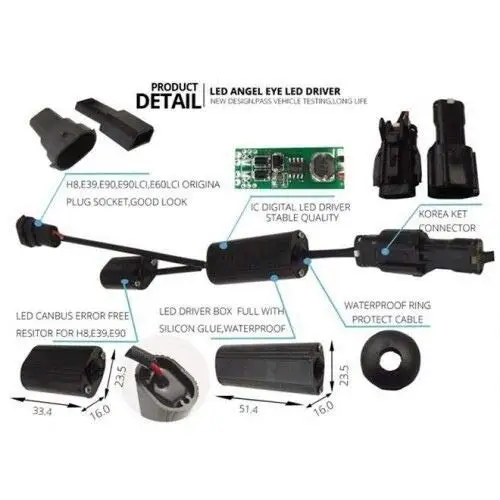 LED Angel Eyes Light 80W CREE All in One for BMW E60 525xi 530xi 545i 550i 04-07