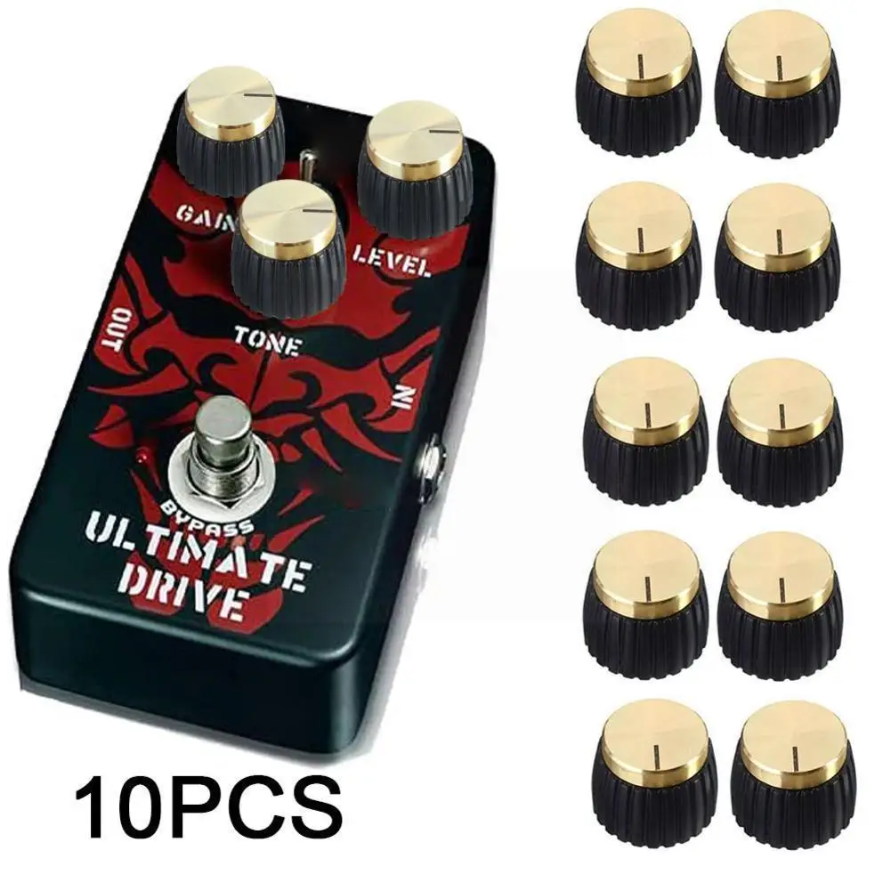 

10pcs Guitar Amp Amplifier Knobs Push-on Black+gold For Amplifier C4i4