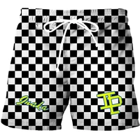 summer new menswomens classic black and white checkered print sports mesh shorts breathable childrens fashion beach pants