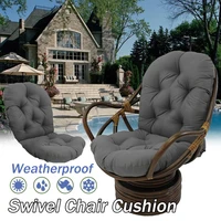 terrace rattan swivel rocking chair high back cushion polyester material soft breathable washable single non slip cushion