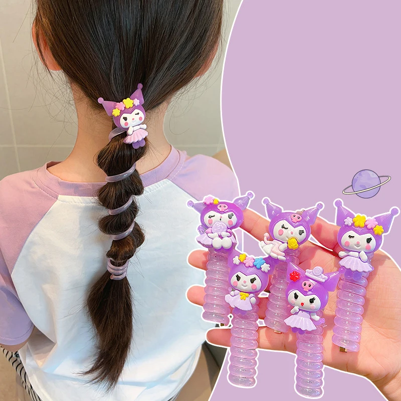 Sanrio мультфильм милый красочный телефонный провод веревка для волос детей модные