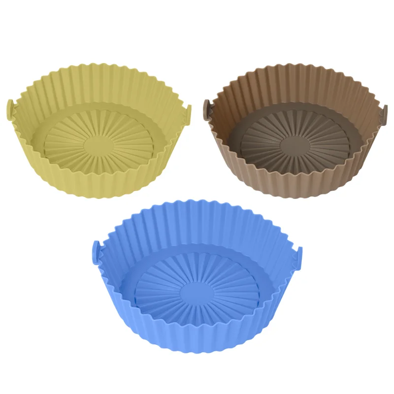 

New Arrival Air Fryer Silicone Pot Reusable Oven Baking Mat Basket Round/Square Shaped Oven Accessories Replacement of Parchment