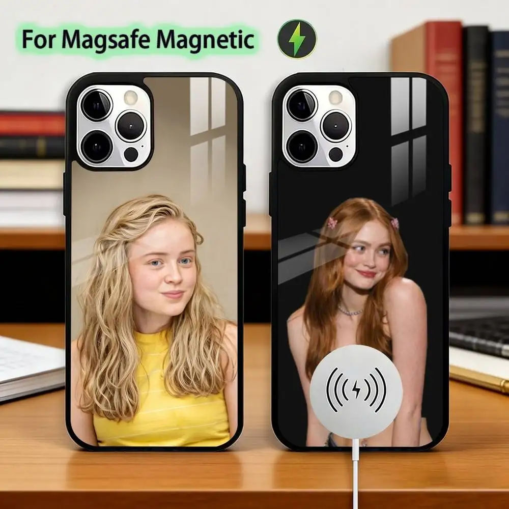 Фото Чехол для телефона Beauty Actress Sadie Sink для iPhone 17, 16, 15, 14, 13, 12, 11 Plus, Pro с поддержкой магнитной беспроводной зарядки №1