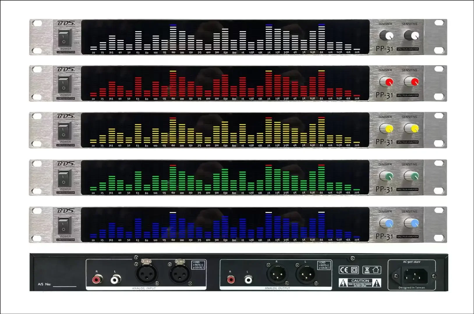 

PP-31 rack-mounted 1U spectrum analysis display equalizer digital spectrum analyzer led stereo level indicator VU meter