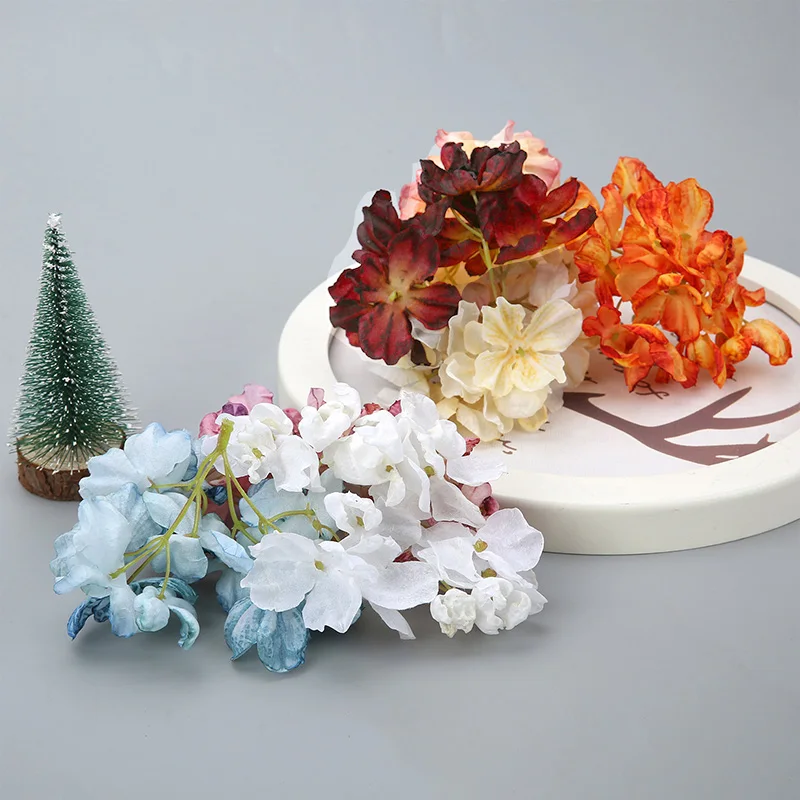 

3Pcs DIY Craft Wreath Silk Flowers Wedding Decor Artificial Flower Hydrangea Flowers Head Gifts Accessories