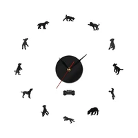 free shipping new clock watch%c2%a0dal carriage dog horloge 3d diy acrylic mirror stickers dalmatian dog puppy pet quartz needle
