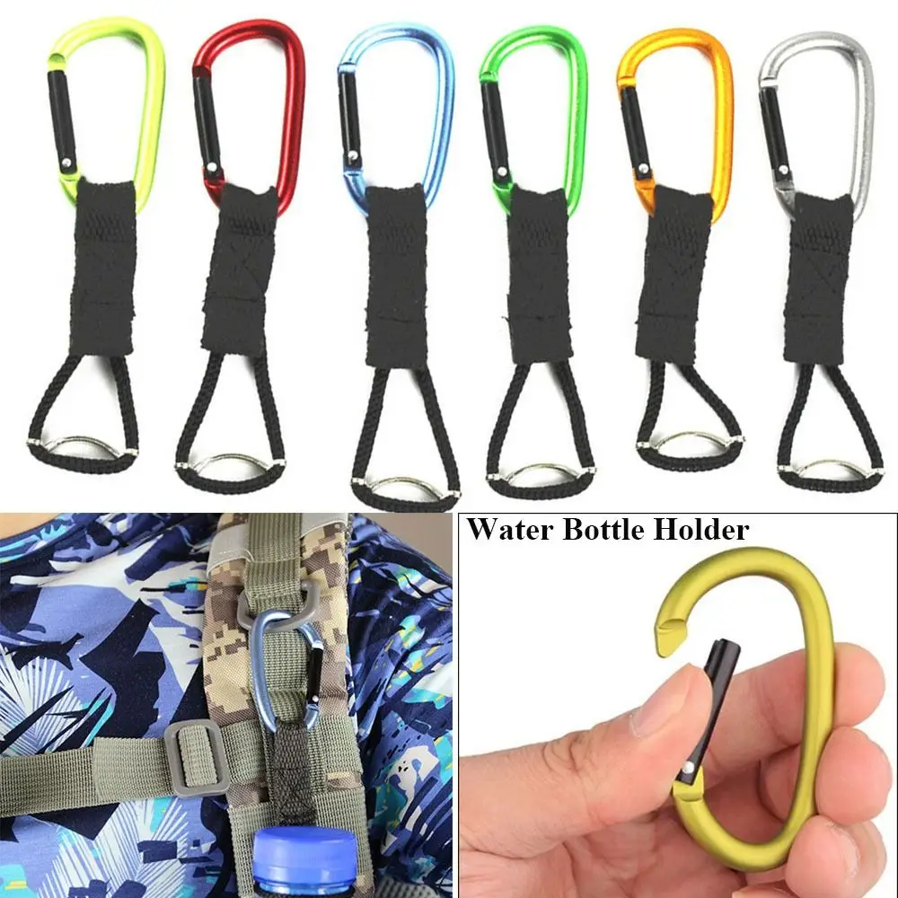 

New Arrival Camping Hiking Tool Outdoor Carabiner Sports Kettle Buckle Water Bottle Holder Rubber Buckles Hook