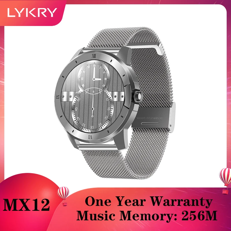 

LYKRY MX12 Smartwatch Men Women IP68 Waterproof 256M Music Player With Bluetooth Compatible Watches GT2 For huawei