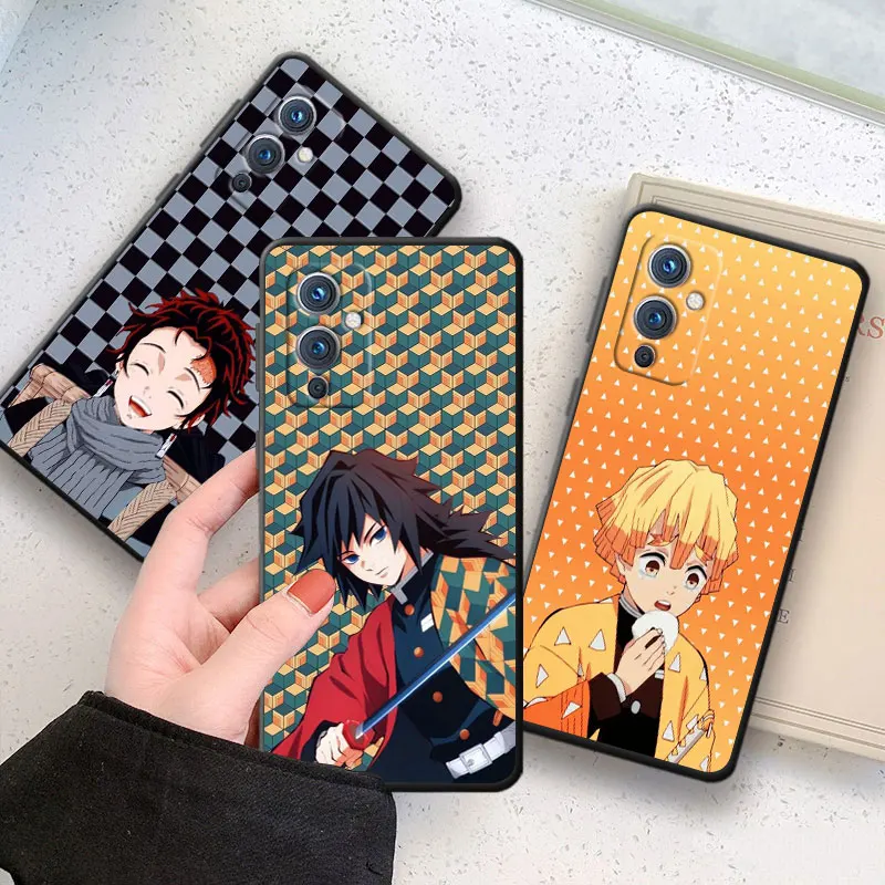 

Japanese Anime Demon Slayer Phone Case For OnePlus 10 9 RT R 8 7 6 T Pro 5G Nord 2 N10 N100 CE CE2 N20 N200 Black Cover