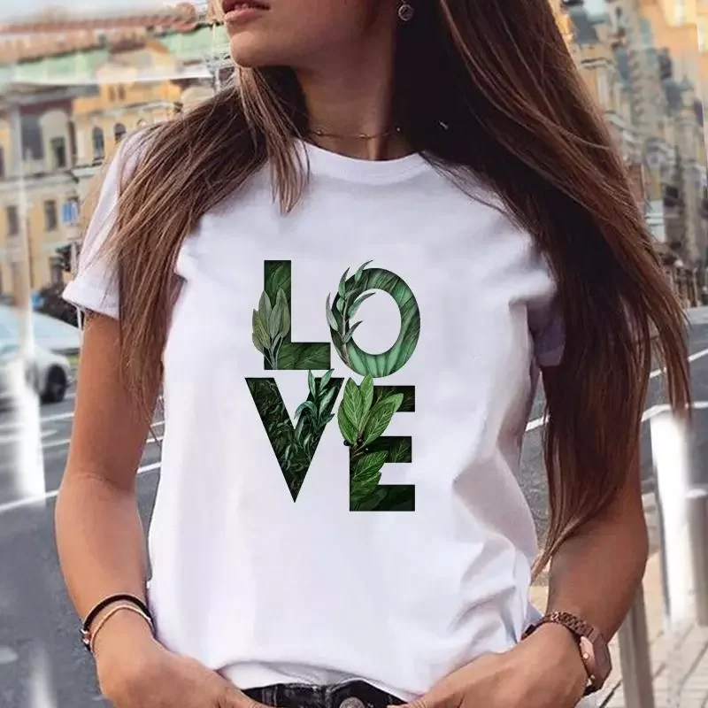 

2022NEW T-shirts Plant New Spring 90s Summer Fashion Women Cartoon Shirt Stylish Graphic T Top Short Sleeve Female Tee T-Shirt
