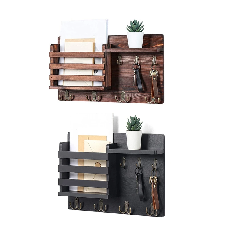 Настенный держатель для ключей и почты настенное крепление с крючками прочная