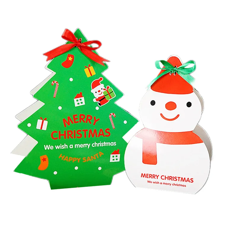 

5/10PCS Merry Christmas Candy Box Tree Snowman Gift Box Xmas Cookie Treat Biscuit Box Navidad Party New Year Christmas Supplies