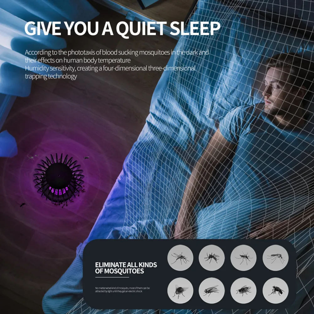 USB-лампа для уничтожения комаров с электрошоком уличная лампа домашняя и