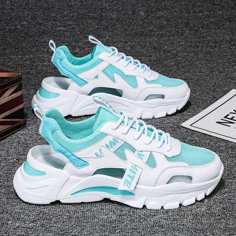 

Сандалии Qmaigie мужские сетчатые, дышащие кроссовки, пляжная обувь, уличная Нескользящая модная повседневная Роскошная Брендовая обувь