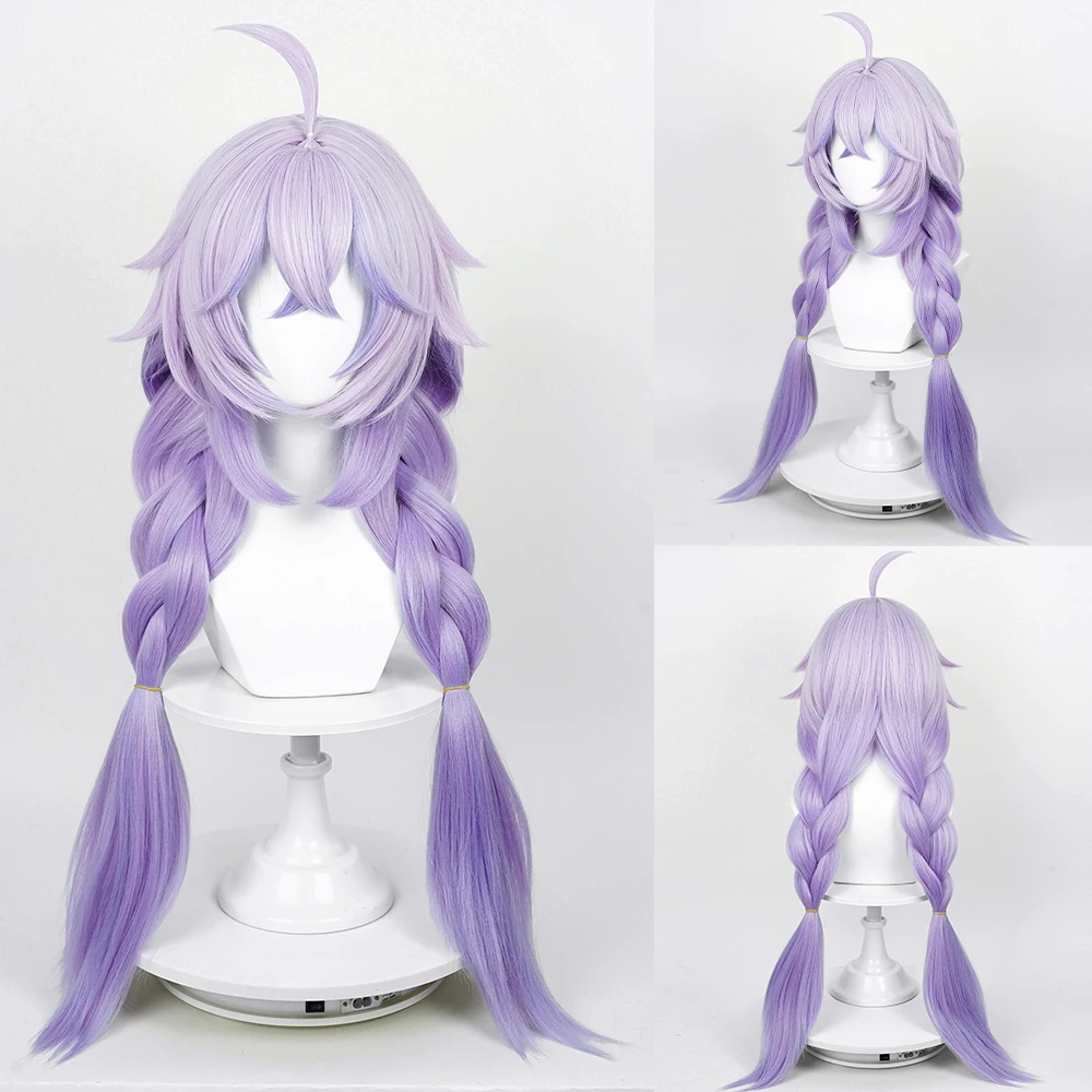 Длинный прямой синтетический парик фиолетового цвета с омбре для женщин и мужчин