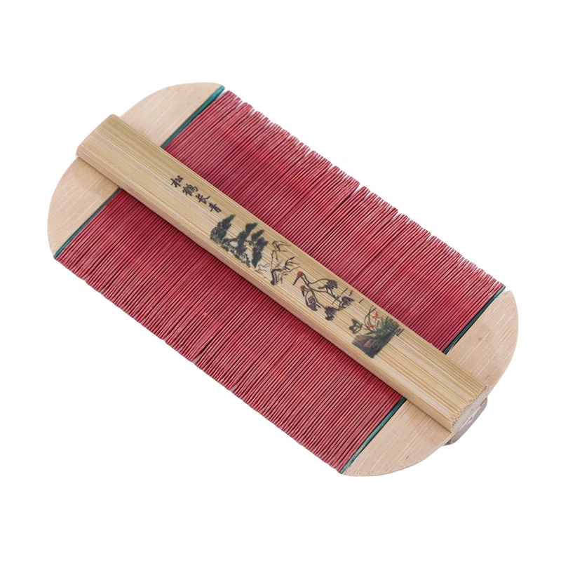 

2 вида цветов Китайская традиционная бамбуковая Расческа для вшей, плотная расческа ручной работы, расческа для удаления зуда, расческа для блох