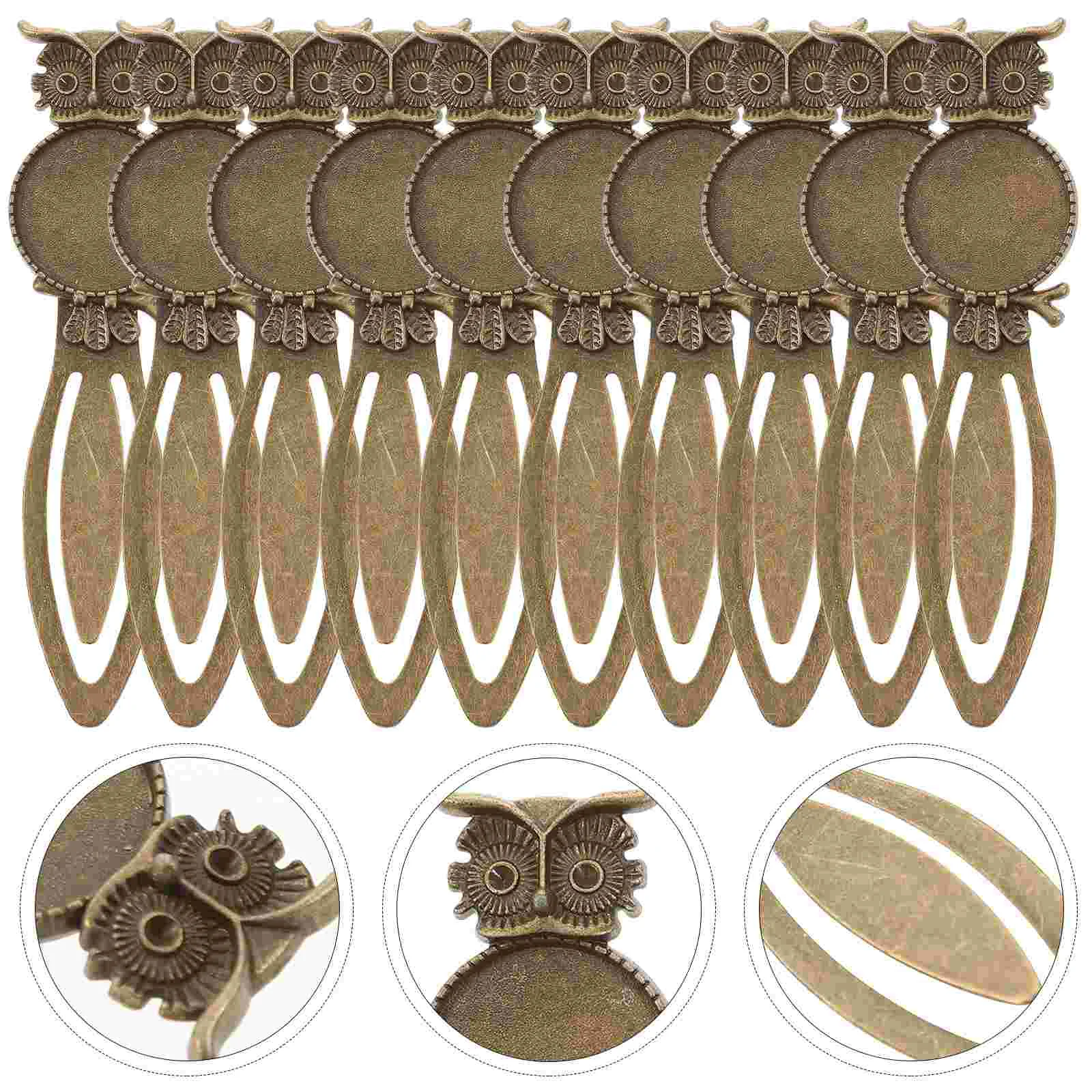

20 Pcs Owl Bookmark Shape Copper Bookmarks Bottom Bracket Creative Rayon Page-marker Students