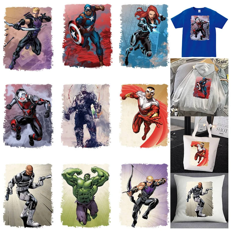 Термоклейкие нашивки с принтом Капитан Америка