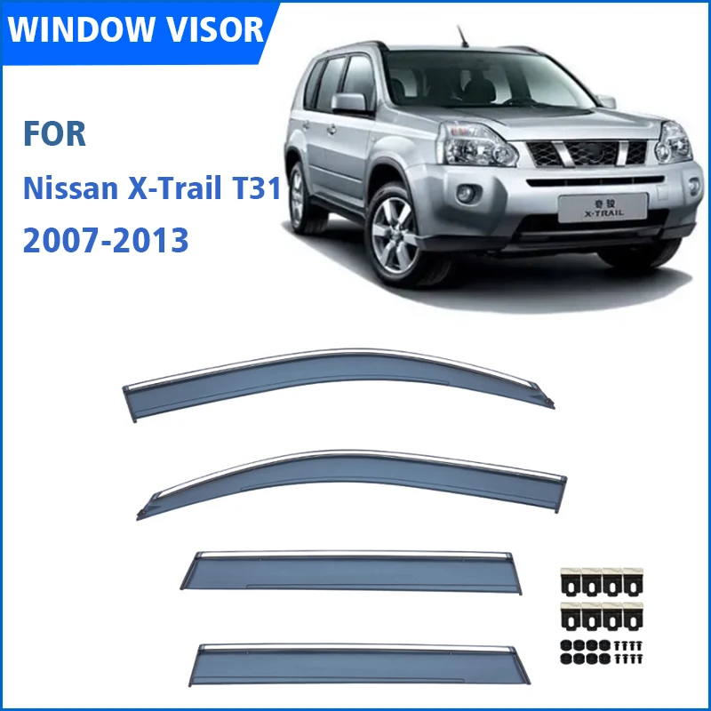 FOR Nissan X-Trail T31 2007 2008 2009 -2013 Window Visor Rain Guard Window Rain Cover Deflector Awning Trim Shield Vent Shade