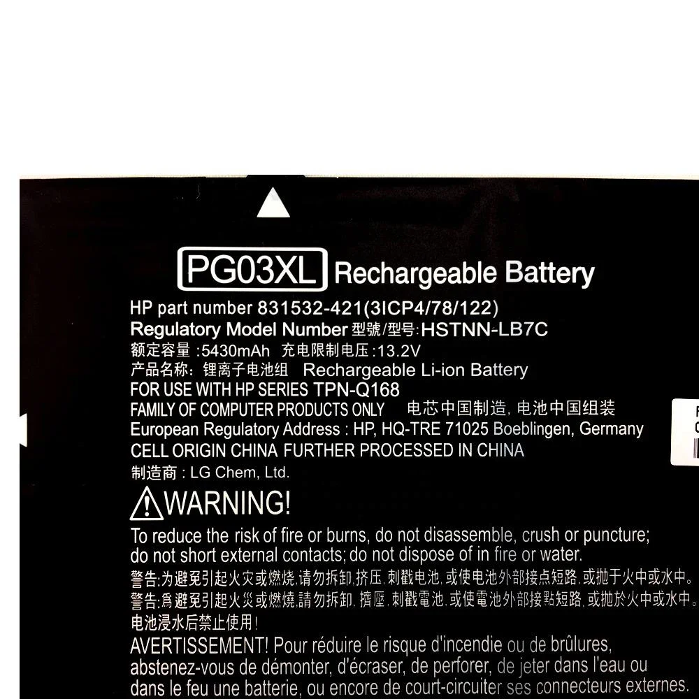 Новый оригинальный аккумулятор для ноутбука PG03XL 11 55 В 65 Втч HP Pavillion Gaming 15-DK 15-EC Omen 5X