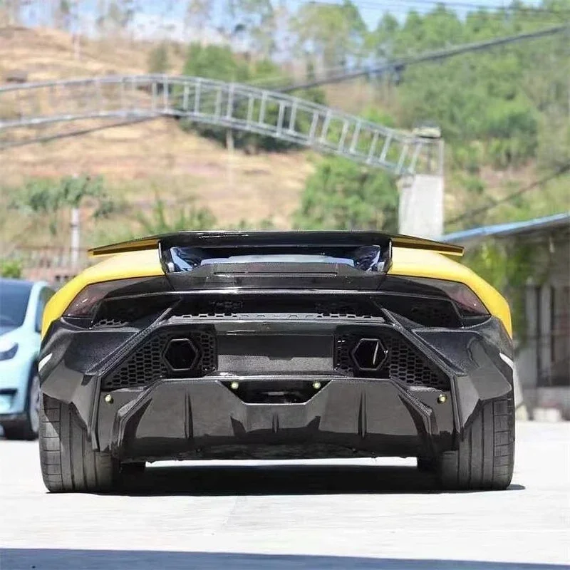 Фото Комплект обвеса KQX Tecnica Style из карбона для Lamborghini Huracan LP580 LP610 EVO Tecnica K: бампер, капот, боковые юбки, выхлопная система №5