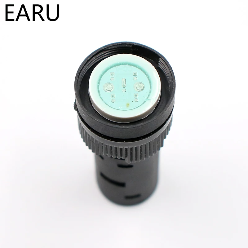 Фото Индикаторная сигнальная лампа, водонепроницаемая лампа дневного света, 16 мм, переменный/постоянный ток, 12 В, 24 В, 110 В, 220 В, 380 В, красные, зеленые, желтые, синие, белые светодиодные лампы 20 мА №4