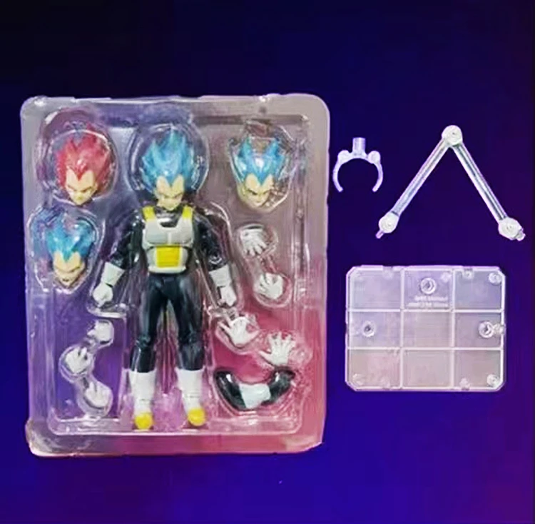 Фото Фигурки героев аниме Dragon Ball Z Shf Super Saiyan God Blue Vegeta, фигурки героев Dbz Guard, 16 см, игрушки, статуя, Коллекционная модель, кукла в подарок №5