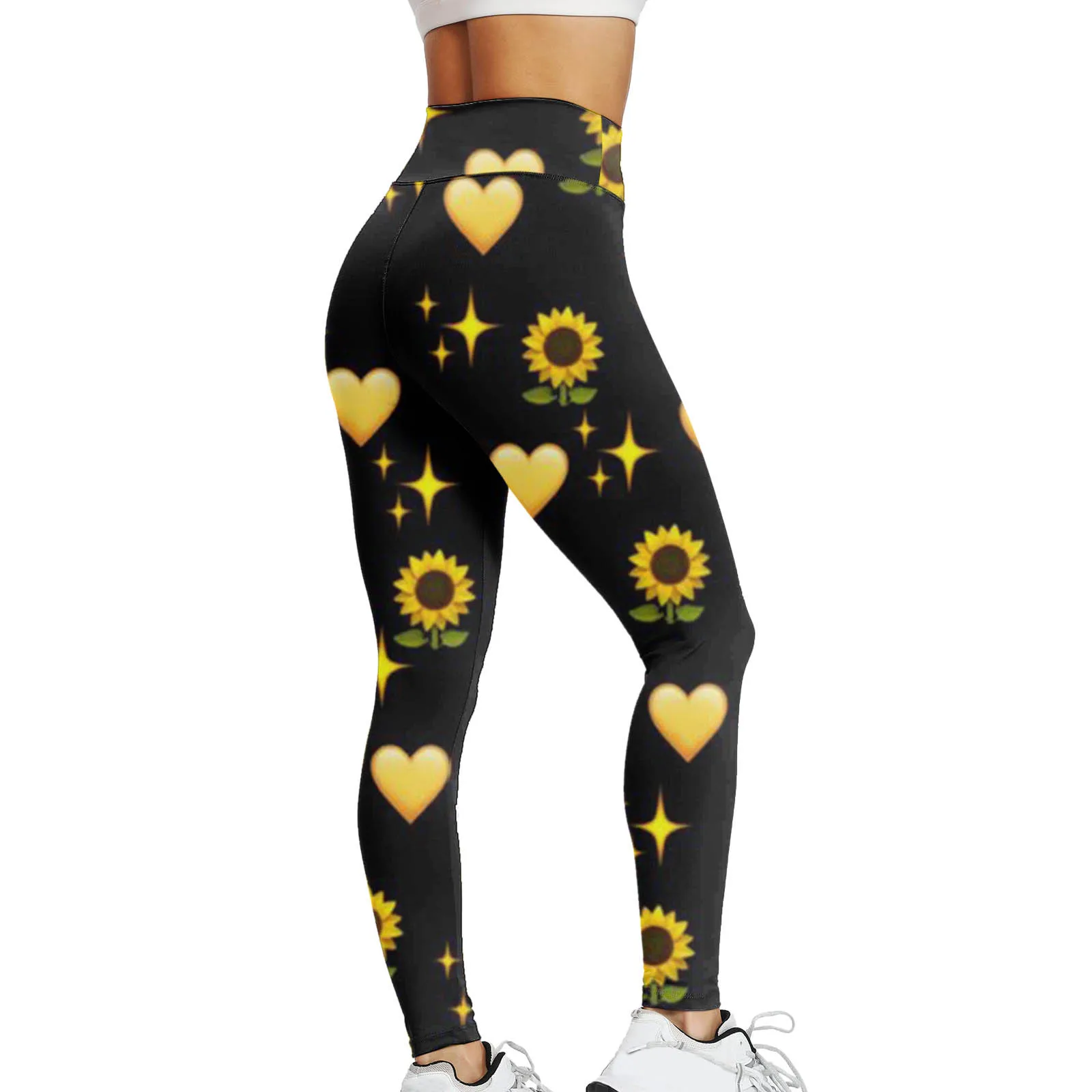 

Женские леггинсы с принтом сердца, спортивные штаны для йоги, спортзала, с эффектом пуш-ап, эластичные пикантные брюки с высокой талией, для ...