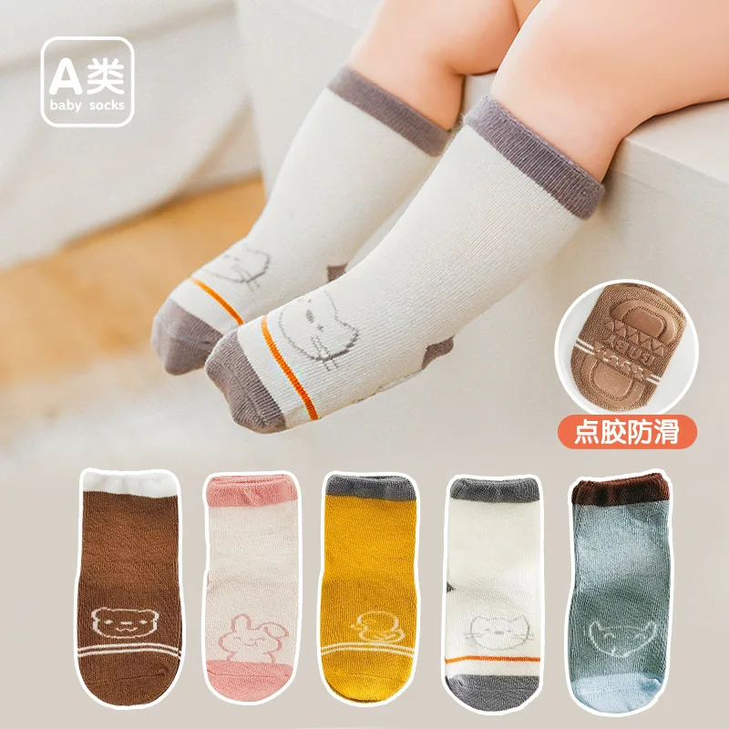 

Spring Baby Socks Children Floor Socks Combed Cotton Baby Non-Slip Toddler Socks Newborn Cartoon Cotton Girls Boys Socks