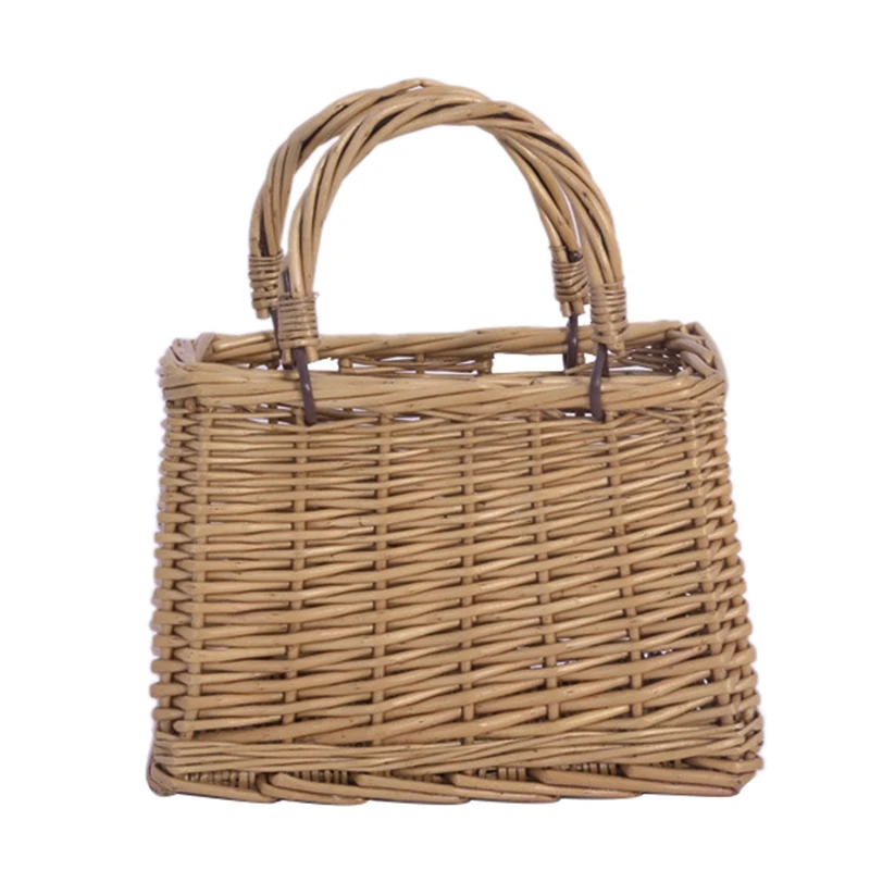 

Плетеная корзина, подарочная корзина, портативная корзина для цветов, Пасхальная корзина для конфет с ручкой, коллекция яиц, свадебная корз...