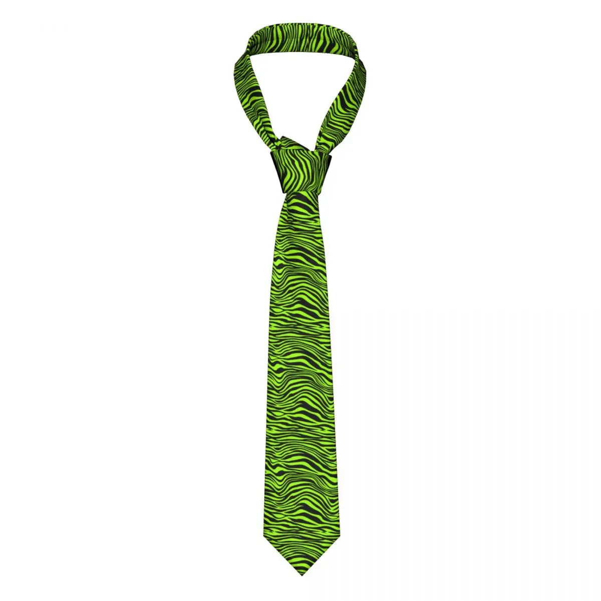 

Галстук с принтом зеленого тигра, забавное животное для мужчин, винтажные галстуки, аксессуары для рубашки, искусственный полиэстер