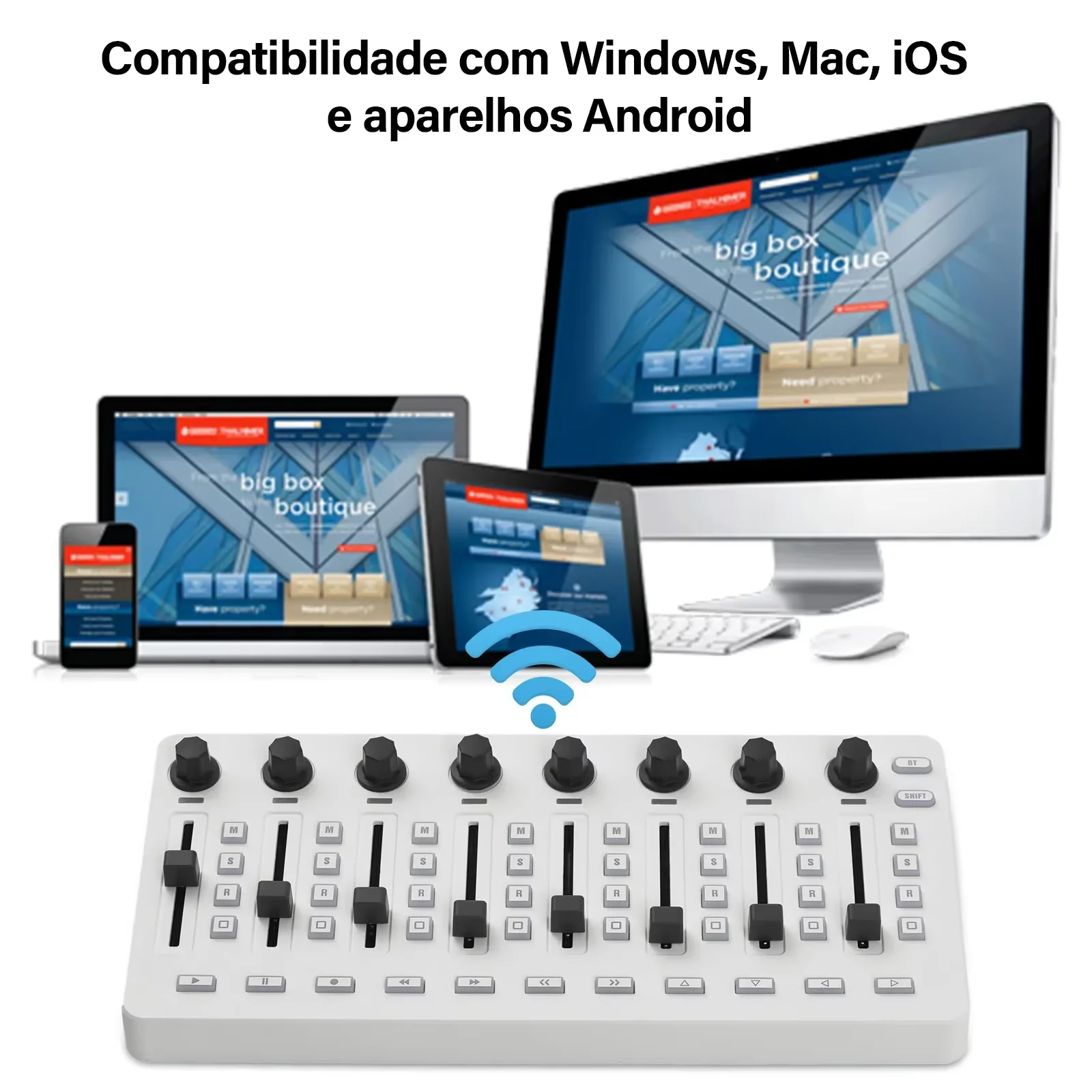 M-VAVE SMC-микшер Беспроводной MIDI-контроллер Микшерная консоль BT-соединение